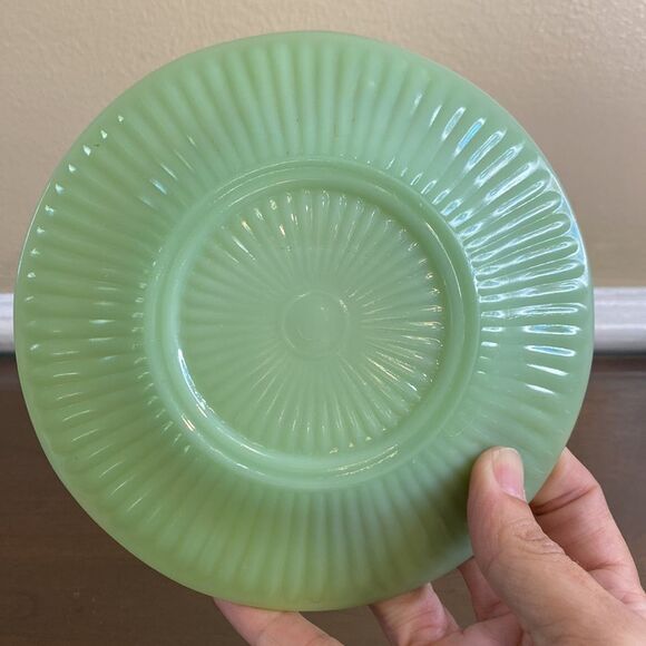 Fire King Jadeite Jane Ray Saucer (Rayed Back) Rare - Picture 2 of 3